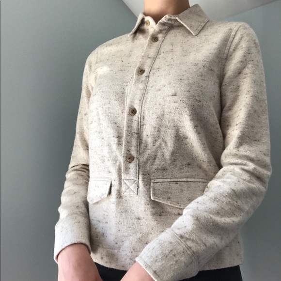 Madewell Cream Button-Up Shirt XXS - Picture 3 of 7